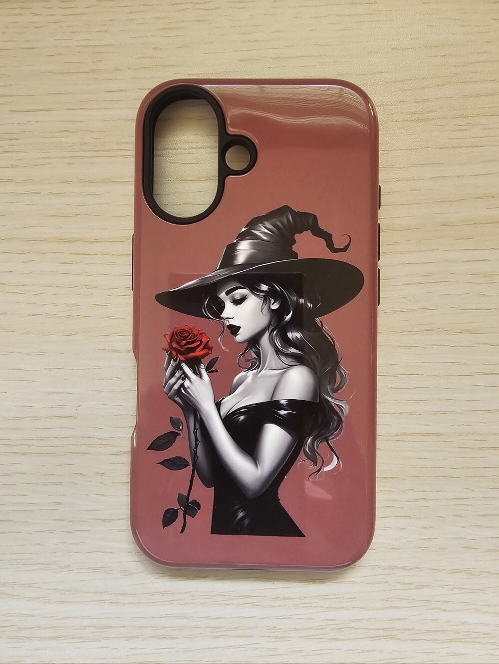 iPhone 16 Witch & Rose Aesthetic Phone Case Gothic Cottagecore Coquette